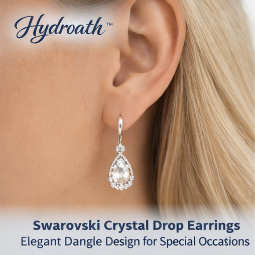 Hydroath™ Swarovski Crystal Drop Earrings – Elegant Dangle Design for Special Occasions
