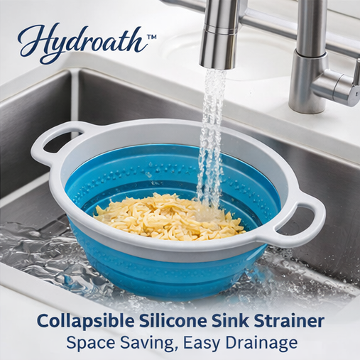 Hydroath™ Collapsible Silicone Sink Strainer – Space Saving, Easy Drainage